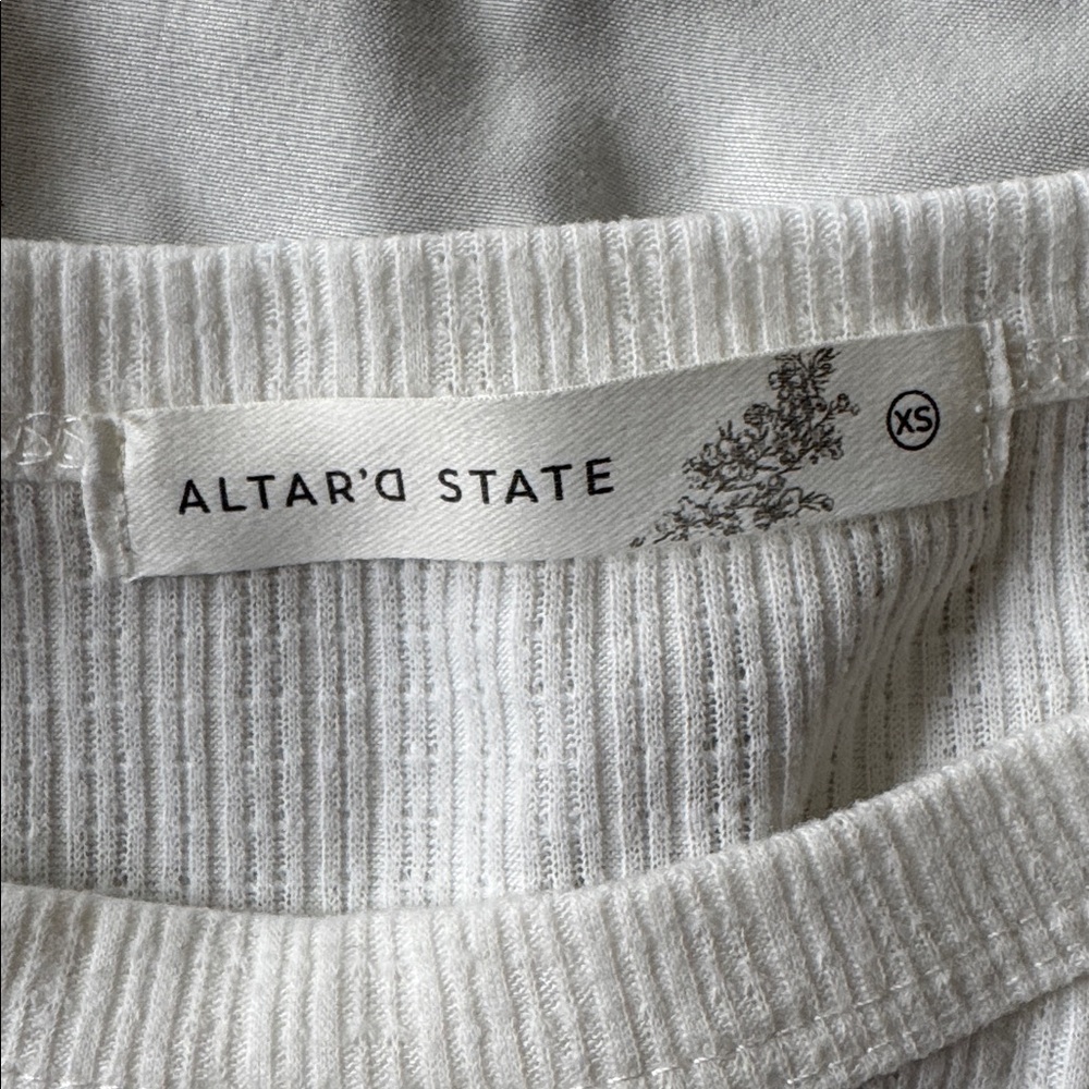 Altar'd State Cream Ruffle Hem Blouse - Picture 3 of 5